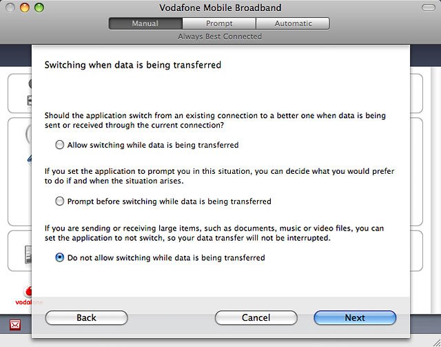Do not allow switching while data is being transferred