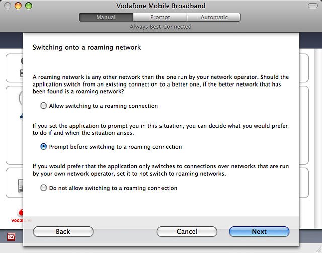 Prompt before switching to a roaming connection