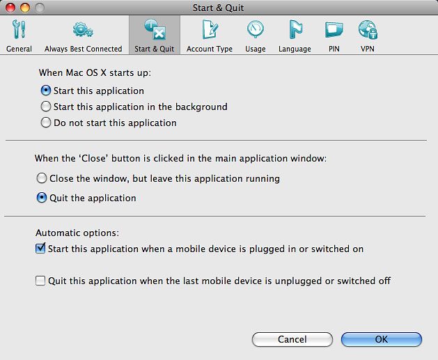Highlight one of the following settings below When Mac OS X starts up: