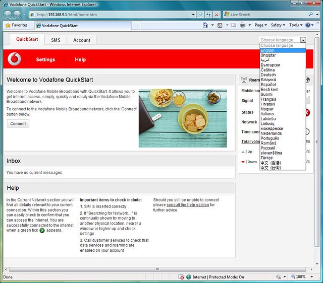 Click the required language.