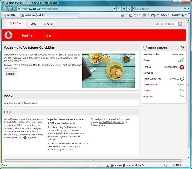 Open a browser.Key in vodafonemobile.api in the address bar and press Enter.Click Total volume.The screen will tell you how much you've uploaded and downloaded and the total duration of active internet connections.