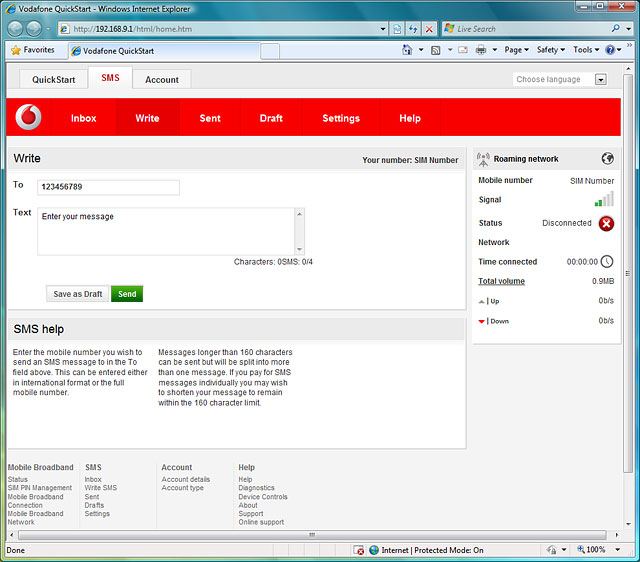 Click Enter your message and write the text message.