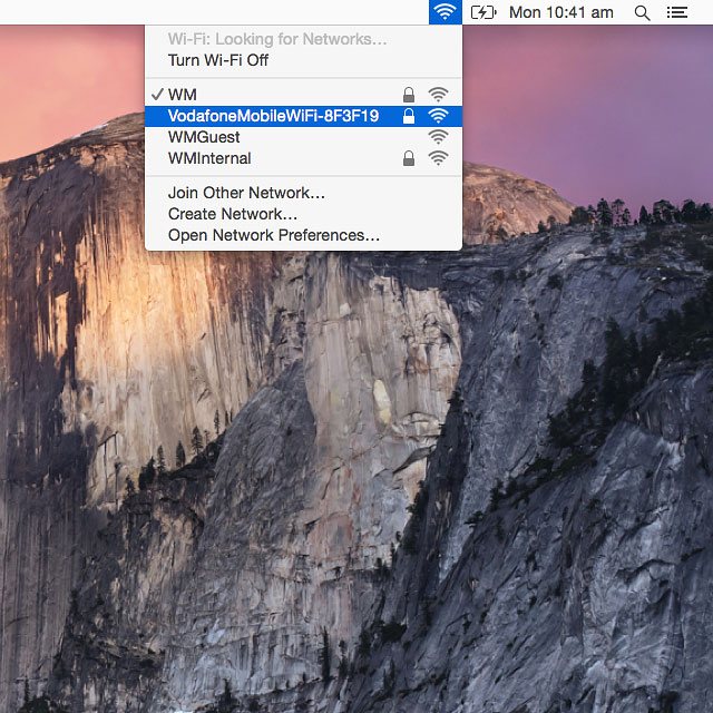 Click the name of your Wi-Fi hotspot.