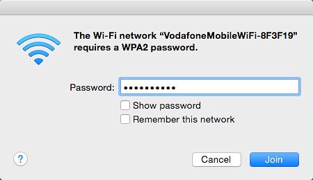 Key in the password for your Wi-Fi hotspot and click Join.A connection to your Wi-Fi hotspot is established.