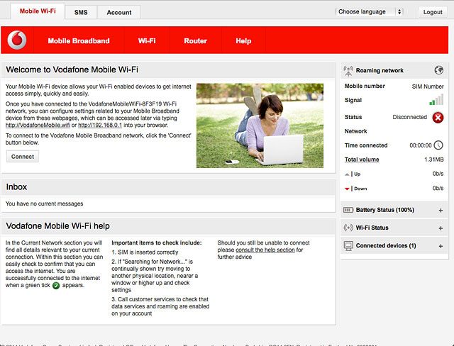 Click Connect.A connection to the internet is established.