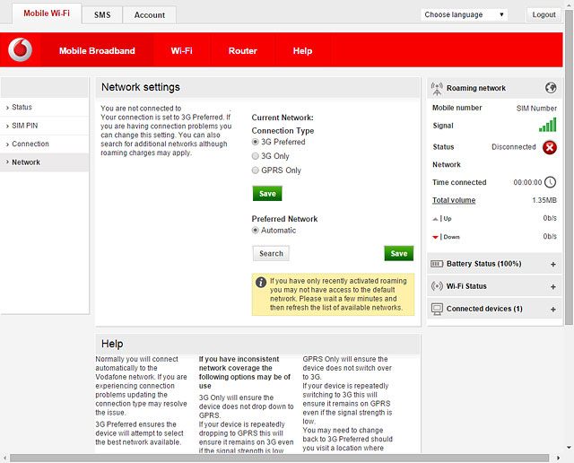 Highlight one of the following options:3G Preferred