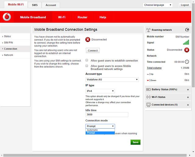 To turn off automatic connection:Highlight Prompt.
