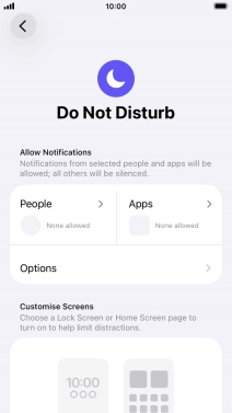 Press People and follow the instructions on the screen to select which contacts you would like to receive calls and notifications from when Do Not Disturb is turned on.