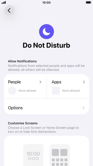 Press People and follow the instructions on the screen to select which contacts you would like to receive calls and notifications from when Do Not Disturb is turned on.