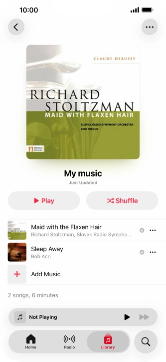 Go to the required category or playlist and press the required audio file.