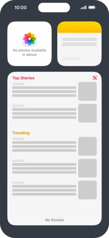 Slide your finger up or down on the screen to see more widgets.