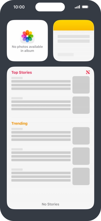 Slide your finger up or down on the screen to see more widgets.