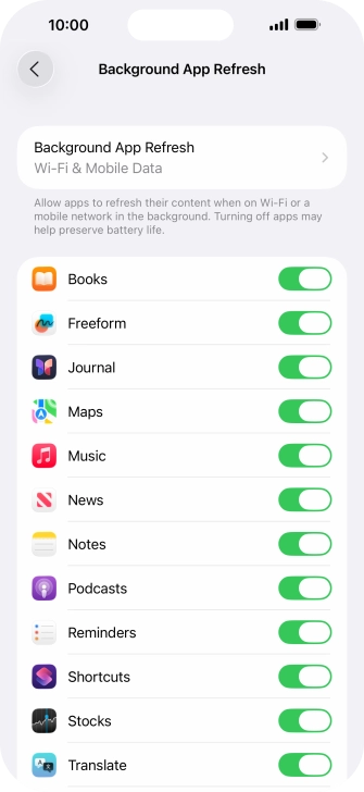 Press Background App Refresh.