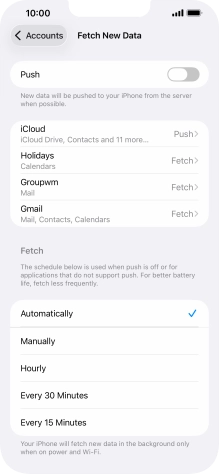 If you turn off the function, press the required setting.