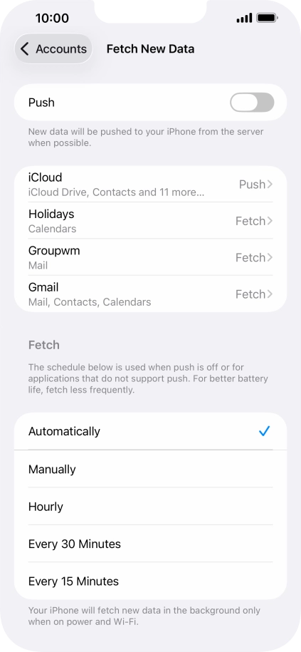 If you turn off the function, press the required setting.