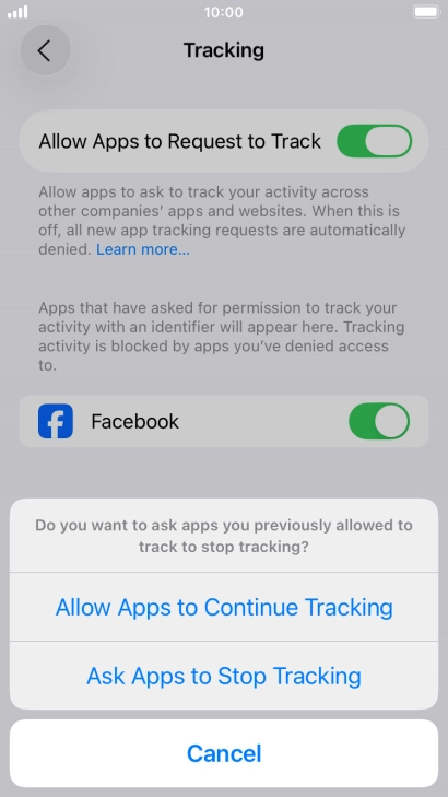 If you turn off the function, press the required setting.