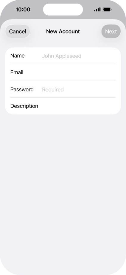 Press Name and key in the required sender name. Press Name and key in the required sender name.