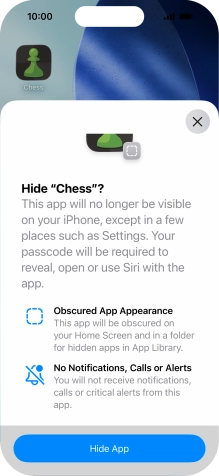Press Hide App.