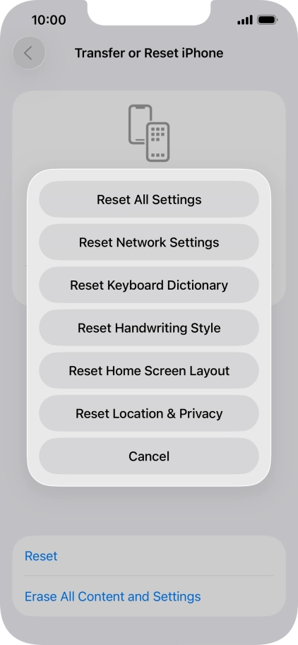 Press Reset All Settings.