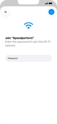 Key in the password for the Wi-Fi network and press the confirm icon. Key in the password for the Wi-Fi network and press the confirm icon.