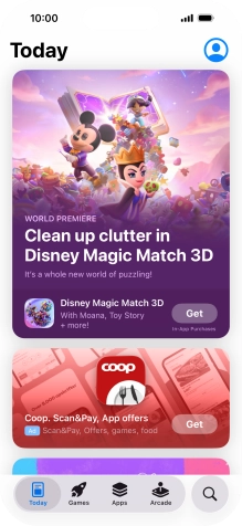Press the search icon. Press the search icon.