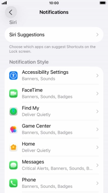 Press the required application.