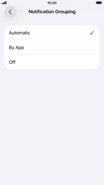 Press the required setting.