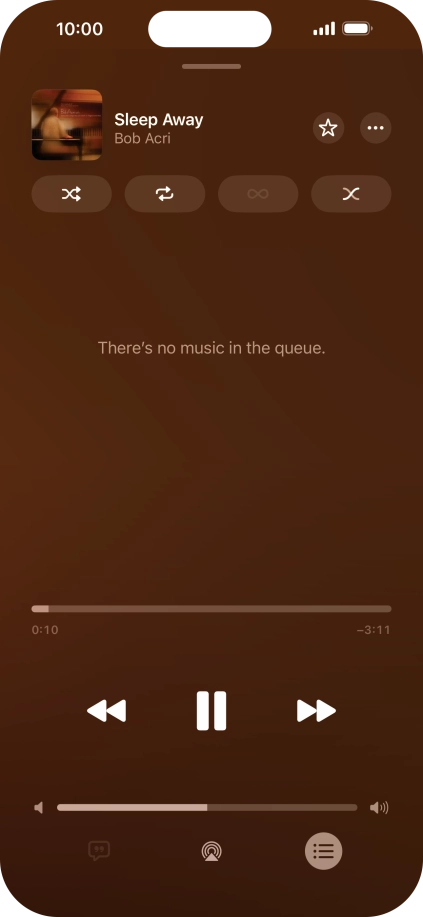Press the shuffle icon to turn the function on or off.