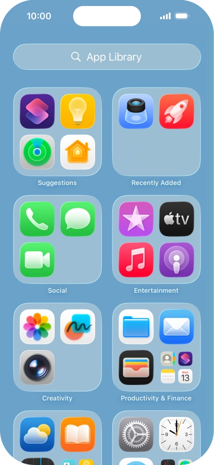 Press the required app. Press the required app.