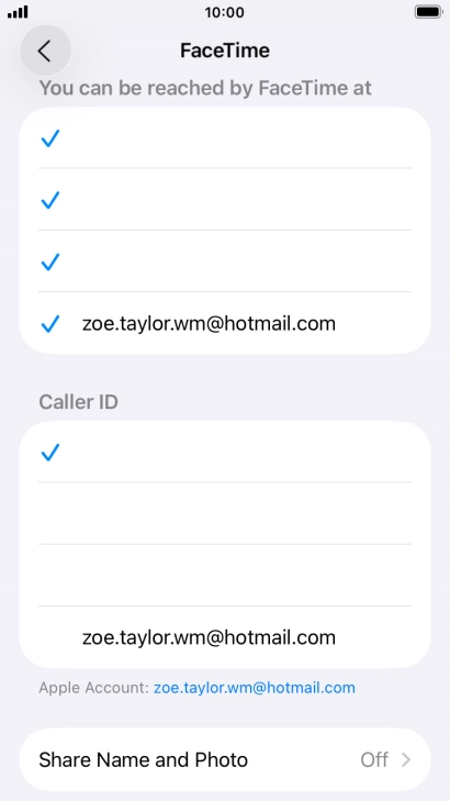 Press the required setting below 