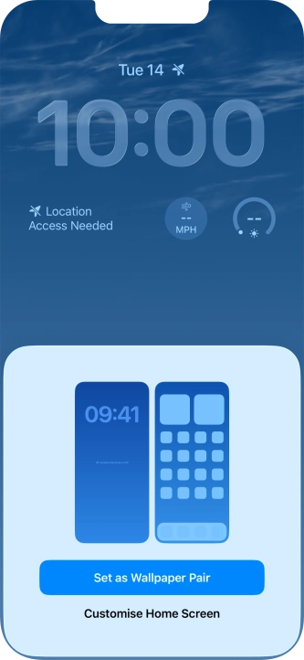 To use the same colour theme on the home screen, press Set as Wallpaper Pair. To use the same colour theme on the home screen, press Set as Wallpaper Pair.