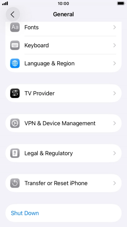 Press Transfer or Reset iPhone.
