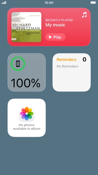 Slide your finger up or down on the screen to see more widgets.