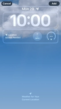 To customise the way the lock screen date is displayed, press the date widget and follow the instructions on the screen to select the required widget display mode.