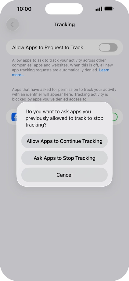 If you turn off the function, press the required setting.