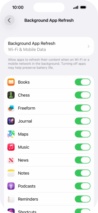 Press Background App Refresh. Press Background App Refresh.