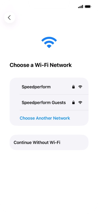 Press the required Wi-Fi network.