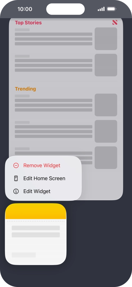 Press Remove Widget.