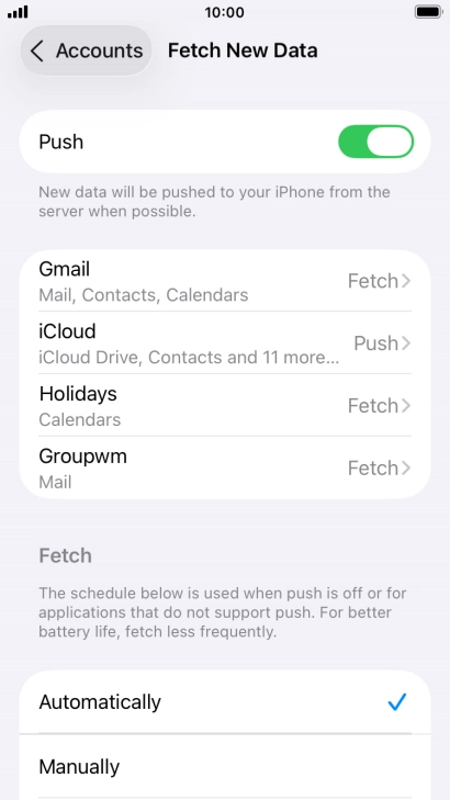Press the indicator next to 
