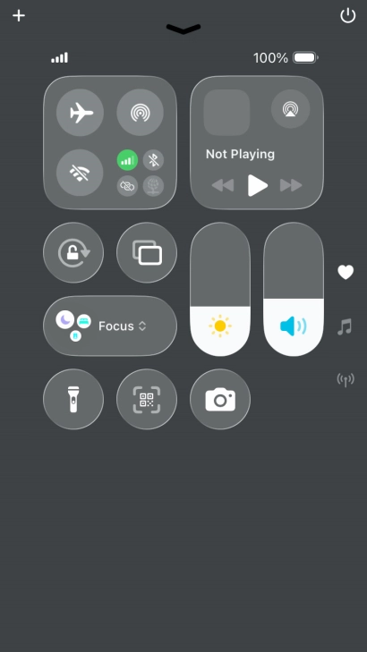 Press the flight mode icon to turn the function on or off.