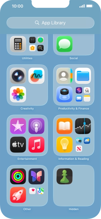 Press and hold the required app.