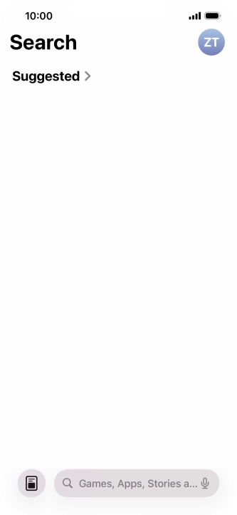 Press the search field and key in the name or subject of the required app.