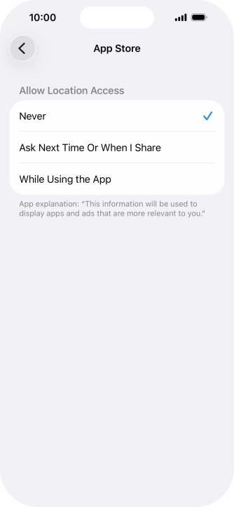 Press the required setting to turn the function on or off. Press the required setting to turn the function on or off.