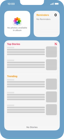 Slide your finger up or down on the screen to see more widgets.