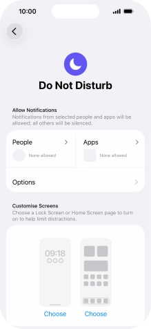 Press People and follow the instructions on the screen to select which contacts you would like to receive calls and notifications from when Do Not Disturb is turned on. Press People and follow the instructions on the screen to select which contacts you would like to receive calls and notifications from when Do Not Disturb is turned on.
