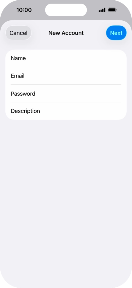 Press Description and key in the required name. Press Description and key in the required name.