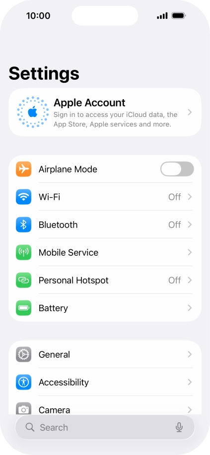 Press Apple Account. Press Apple Account.
