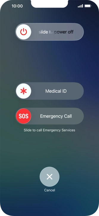 Press and drag the power off icon right.