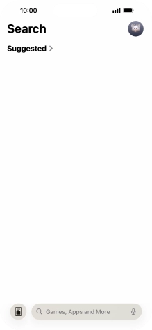 Press the search field and key in the name or subject of the required app.