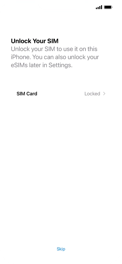 Press SIM Card. Press SIM Card.